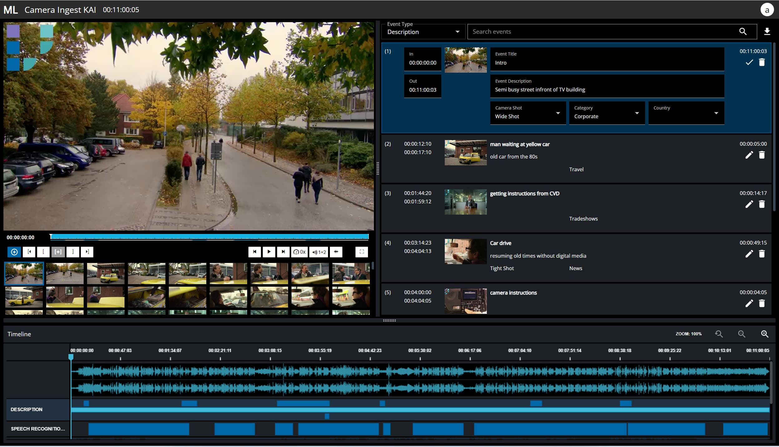Search, find, and edit event metadata with MediaLogger.